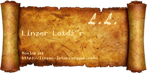 Linzer Lotár névjegykártya